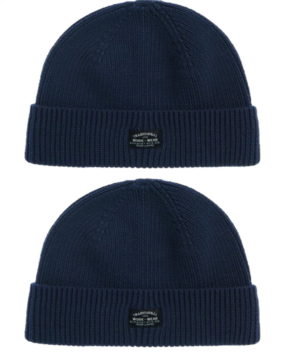 mens navy blue beanie hat