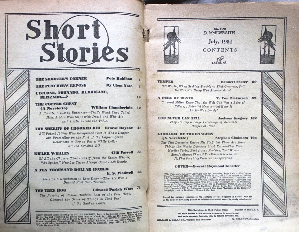 SHORTS STORIES MAGAZINE JULY 1951 VINTAGE ADVENTURE PULP FICTION STORIES - Image 4 of 4