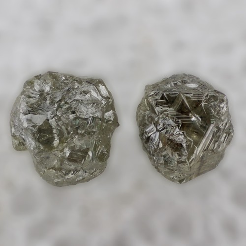 1.56 CT 2 Piece Silver Green Raw Uncut Gemstone, Natural Rough Loose Diamond - Picture 6 of 8
