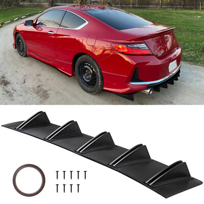 For Honda Accord Civic Rear Lip Bumper Diffuser Shark Fin Spoiler Splitter 