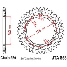 Aluminium Ultraleichtes selbstreinigendes Kettenrad 853-520 JT SPROCKETS JTA-264