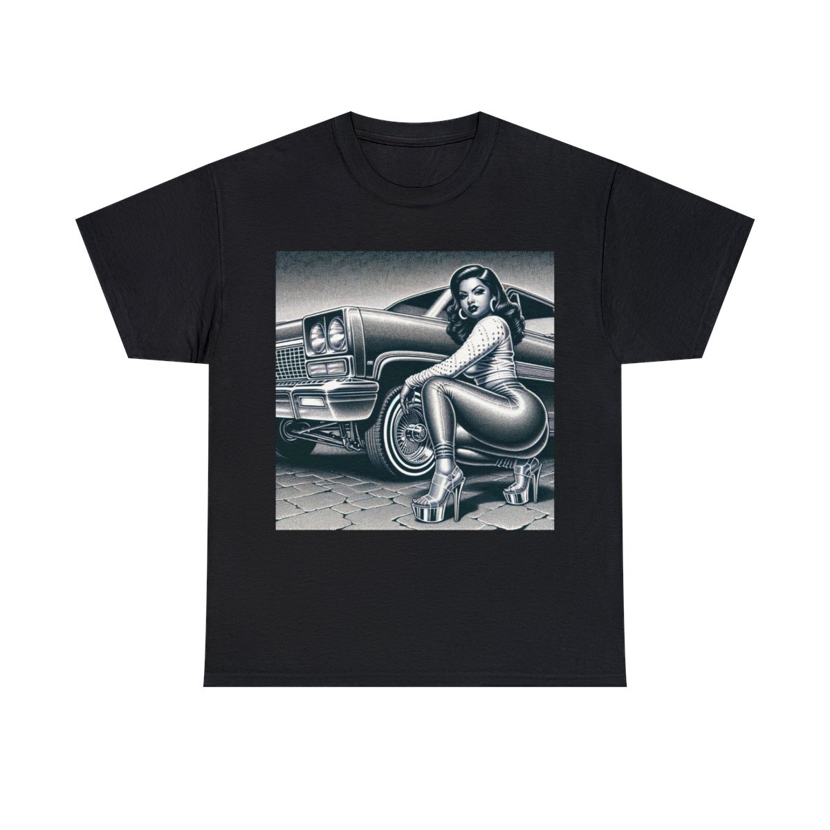 Vintage Style Lowrider T Shirt Chicano Cholo Art Graphic Tee Cars