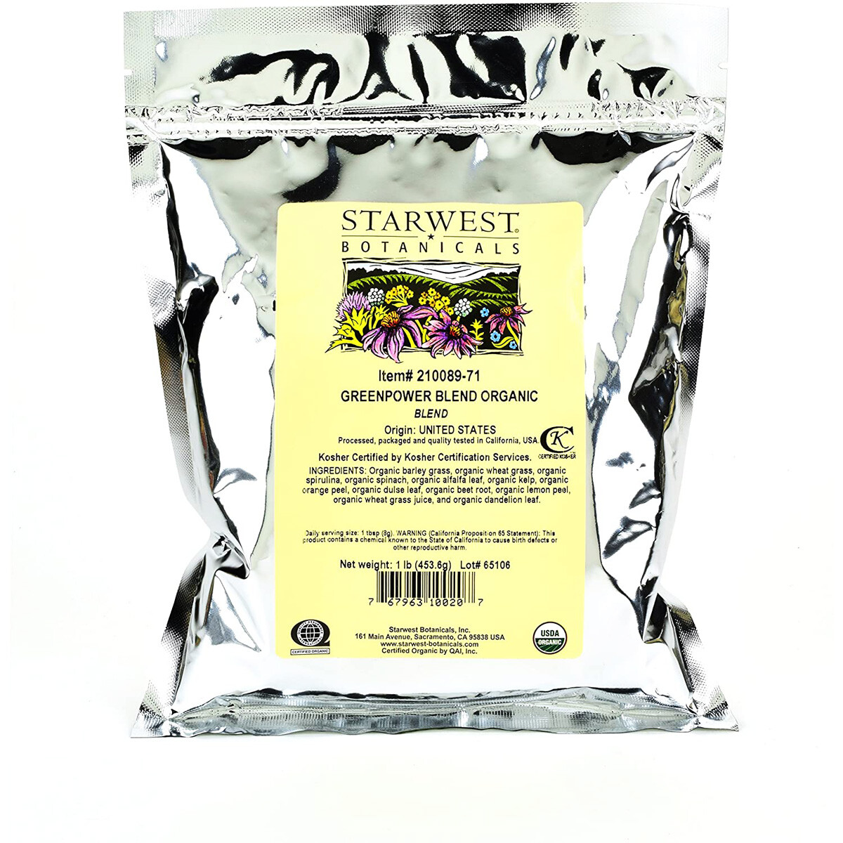 Starwest Botanicals Organic Green Power Blend 1 Lbs