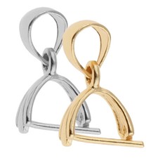 2Pcs 925 Sterling Silver Pendant Clasp Pinch Bails