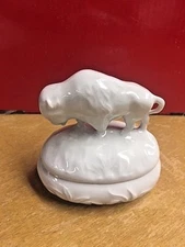  Chamart Limoges Buffalo Unhinged Trinket Box White Color Keepsake 