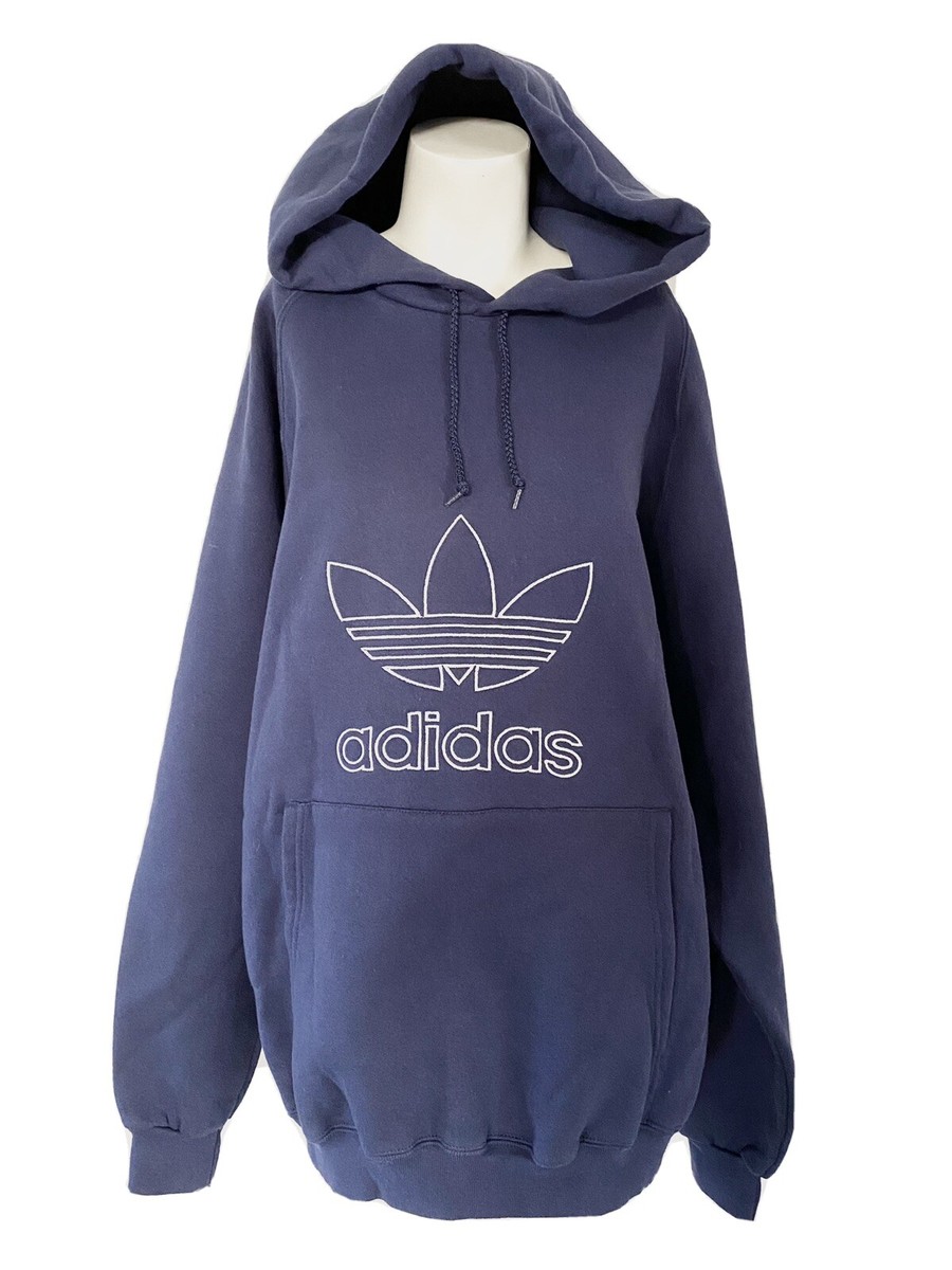 Vintage 90s adidas Hoodie Sweatshirt Oversize Trefoil Logo Vintage 90s adidas Hoodie Sweatshirt Oversize Trefoil Logo