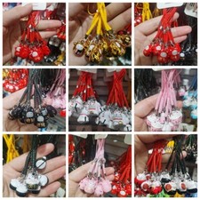 New 100 pcs cartoon cat Jingle Bells Lanyard DIY Making Accessories keychians