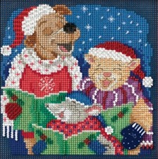 Cross Stitch Kit  2017 Mill Hill Buttons  Beads - Caroling Trio MH14-1731
