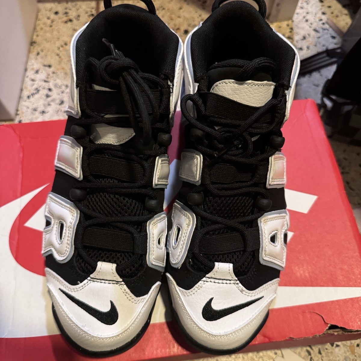 Nike Air More Uptempo Black/White-Multi-Color DQ6200-001 GS 7Y IN