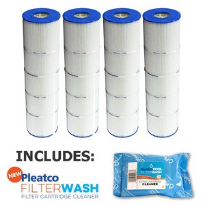 4 Pack Pleatco PJAN85 Pool Filter Cartridge Jandy CL340 w/ 1x Filter Wash
