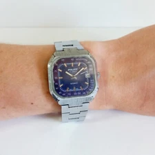 Soviet Watch Poljot Automatic Movement Vintage Men's Wrist Watch Blue Dial