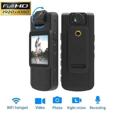 Mini Camera With HD IPS Screen 180 Rotatable Len And Back Clip Full HD Pocket