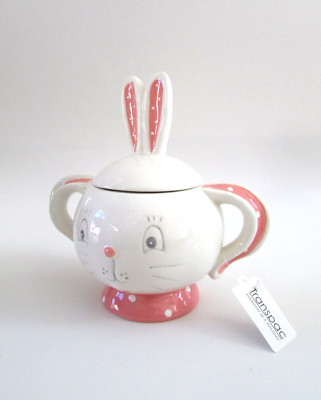Johanna Parker Easter  Bunny Rabbit Lidded Candy Bowl NWT