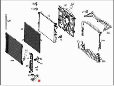 MERCEDES BENZ C Class W205 Right Radiator Mounting Bracket  