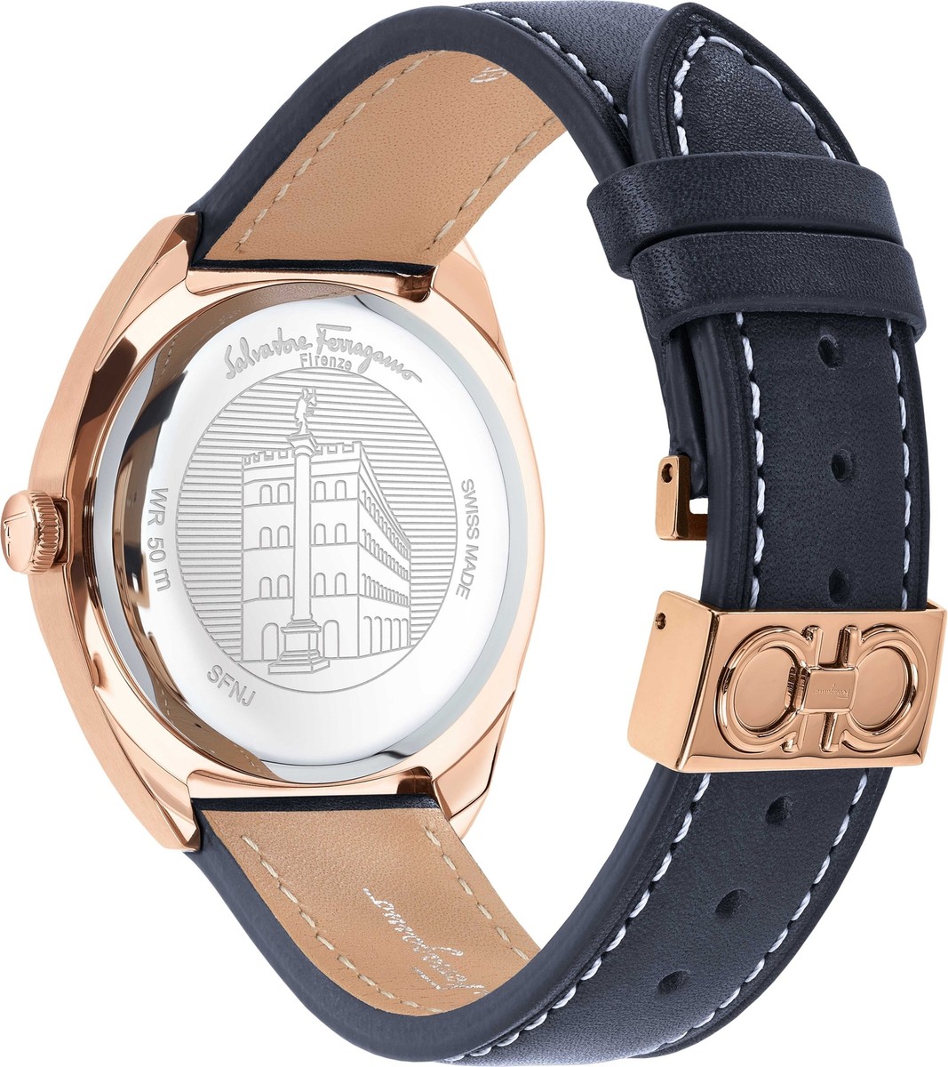 特価!Salvatore Ferragamo Rosegold/Silver Ferragamo Forever Salvatore Ferragamo Women's Ferragamo Soft Square Stainless