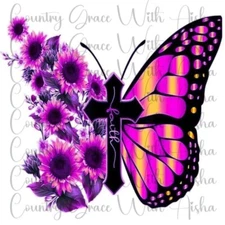 Sublimation Transfer Faith Butterfly Ready To Press Heat Transfer