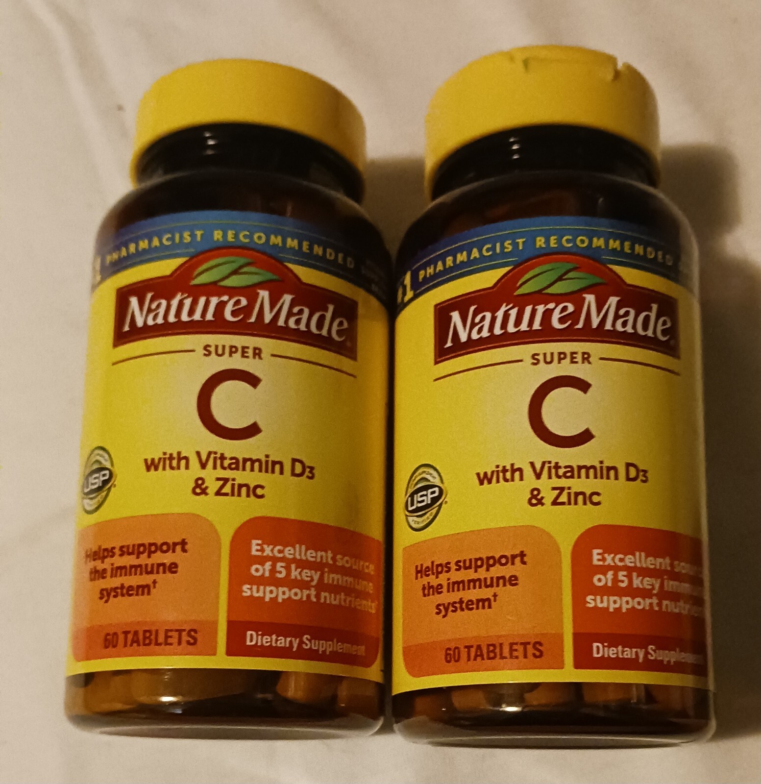 Nature Made Super Vitamin C with Vitamin D3 & Zinc 2 x 60 Tablets Exp. 2/25