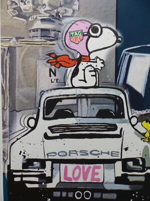DEATH NYC ''in valuable wooden frame'' lithograph ltd. edit. of ''Porsche'' 3D Seal