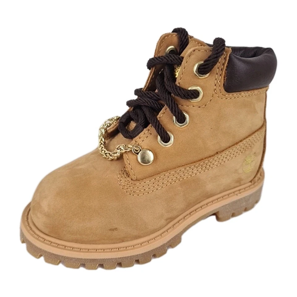 Botas informales Timberland para niños pequeños 6 pulgadas premium 24872 al aire libre trigo dorado talla 10 Foto 2 de 4