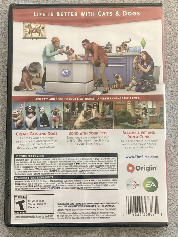 The Sims 4 Cats and Dogs Expansion Pack PC Game New Sealed 14633368871 eBay