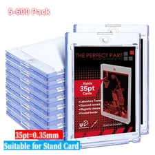 35pt Magnetic Card Holders - UV Protection, Crystal Clear Acrylic for PSA/Sports