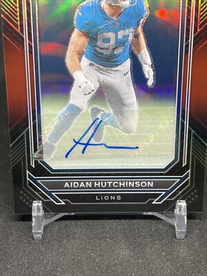 AIDAN HUTCHINSON AUTO!- RC ROOKIE PRIZM BLACK RED- 2022 PANINI