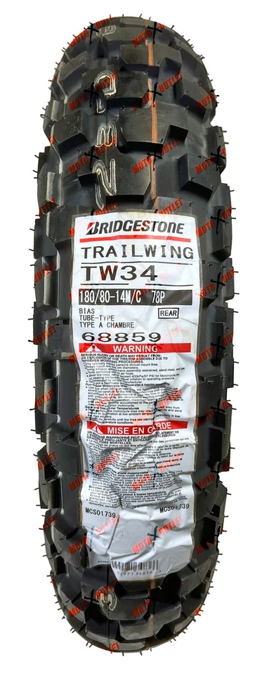 Bridgestone 180/80-14 Trail Wing Tire TW34 Dual Sport Rear Yamaha TW200 68859 - Image 4 of 4