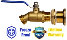 RAINPAL RBS024 Rain Barrel LF Brass Ball Vavle Spigot Kit w/Bulkead Fitting,Tape