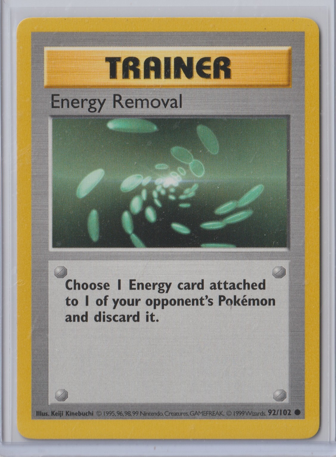 Pokémon 1999 Base Set ENERGY REMOVAL TRAINER 92/102 Shadowless MINT RARE #2
