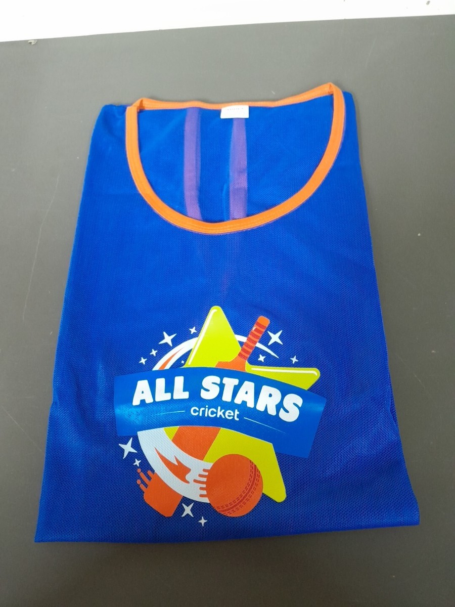 ECB All Stars Cricket t-shirt Mesh Sleeveless size Adult Blue