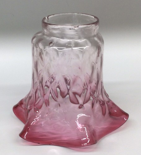 Antique/Vintage Peg Oil Lamp Pink/Cranberry Font And Shade. No1. - Picture 11 of 14