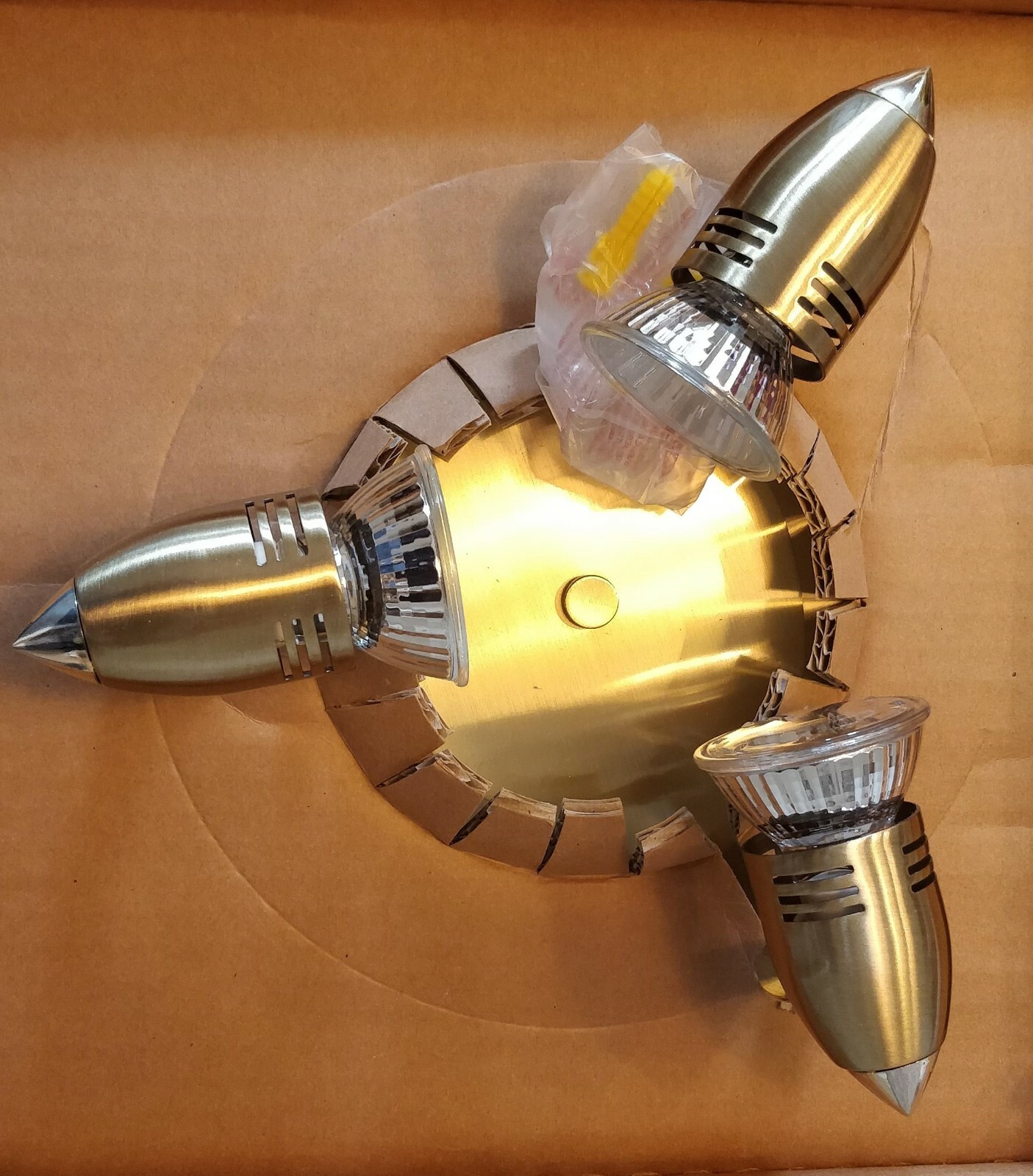 Homebase 3 plate spotlights Brushed / Antique Brass eBay