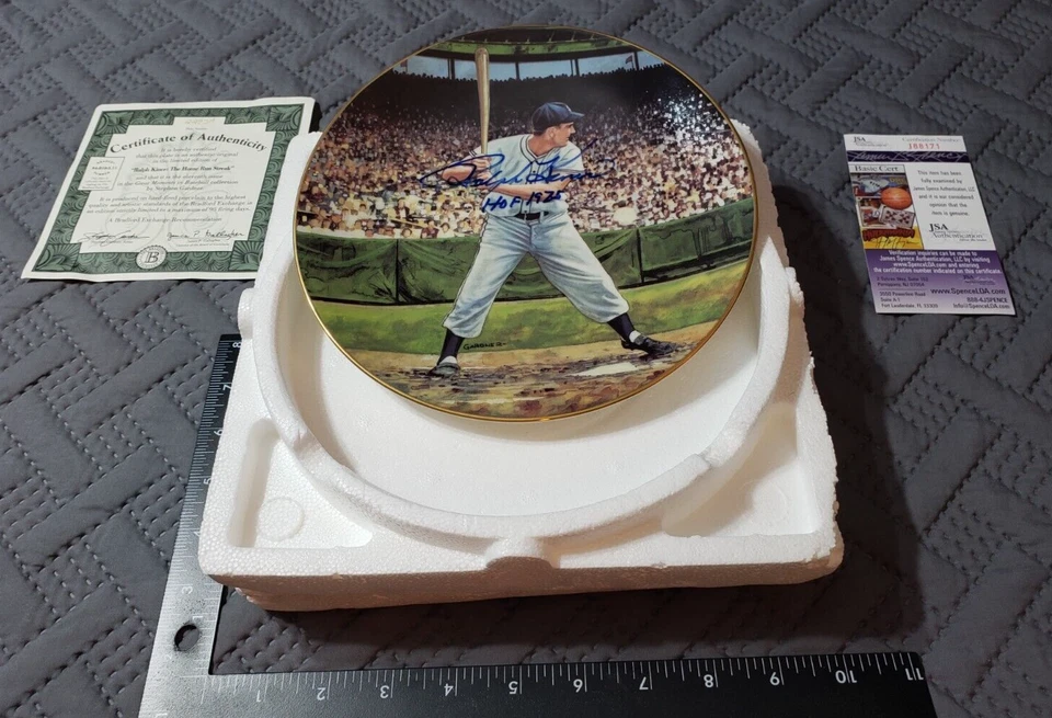 Ralph Kiner Signed LE The Home Run Streak Commemorative Plate HOF 1975 (JSA COA) - Image 3 of 4