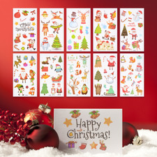 10 Sheet Waterproof Christmas Temporary Tattoo Children Body Sticker Fake Tattoo