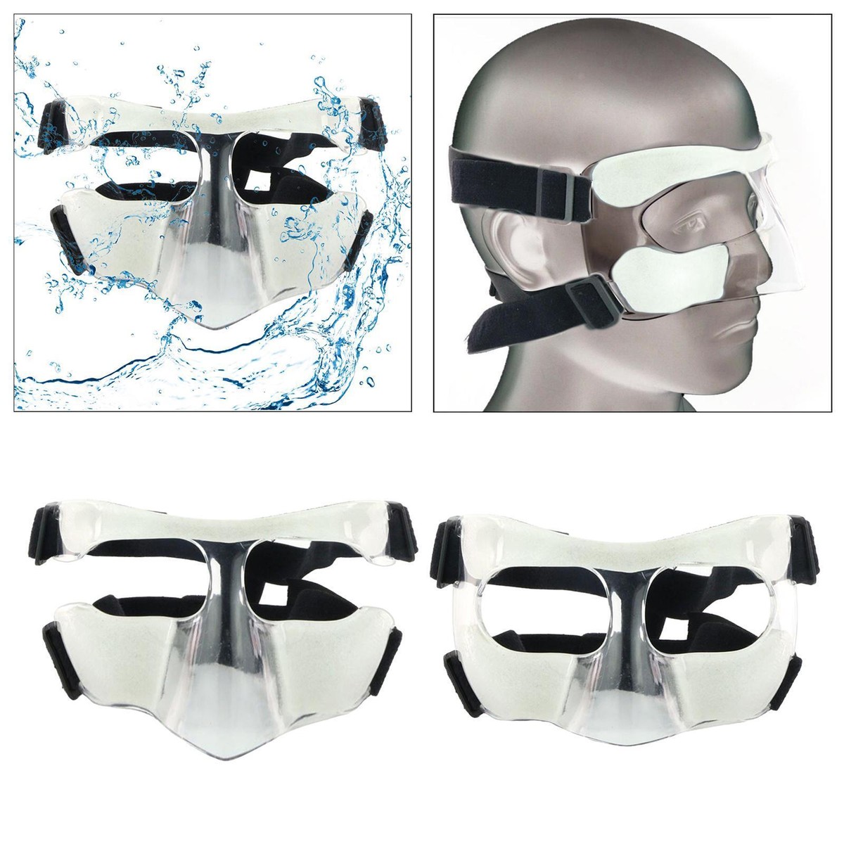 Maschera Protettiva Per Sport Da Contatto | Protezione Naso E Viso Regolabile In PVC