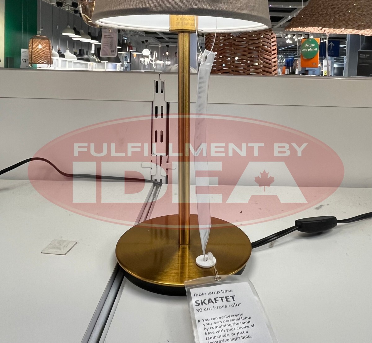 Brand New IKEA SKAFTET Table Lamp Base Brass Color 30 cm (12