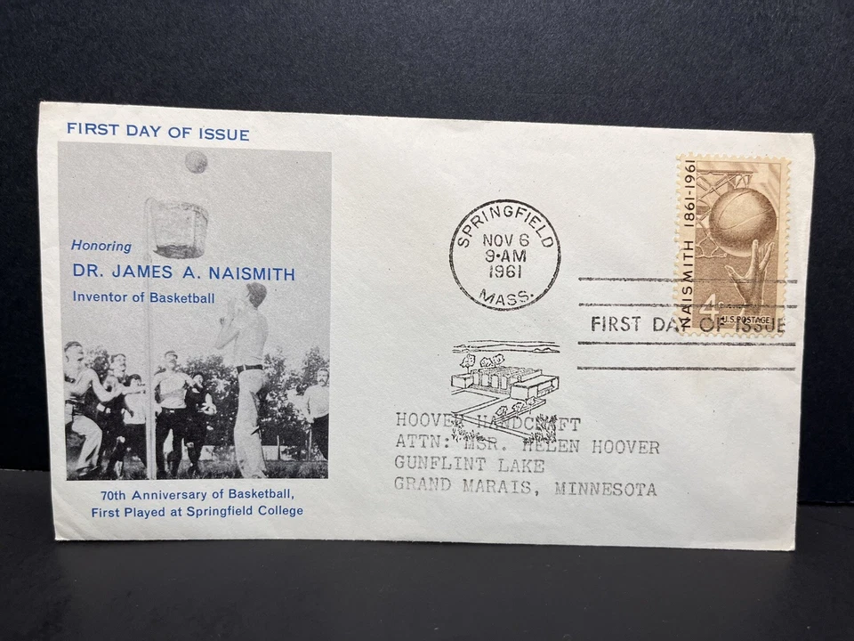 Basketball 70th Anniversary Dr James Naismith FDC 1961 - Image 2 of 4