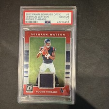 Panini 2017 Donruss Optic Rookie Threads Deshaun Watson #8 PSA 10 GEM MT Texans