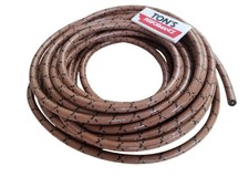 7mm Cloth Spark plug wire Brown with black tracers 25 feet woven copper core