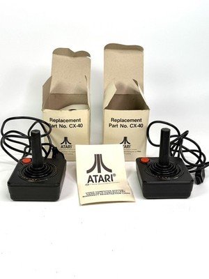 2 Atari Replacement  Joystick Controllers in Original Box Part No. CX-40 *READ*