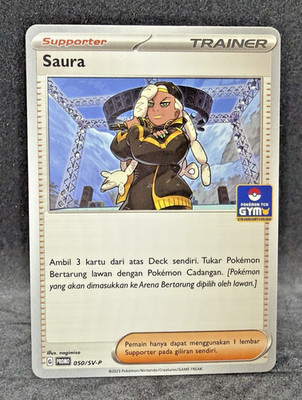 Limitiertes Pokémon TCG Indonesien Trainer Saura Gym Promo 050/SV-P Near Mint