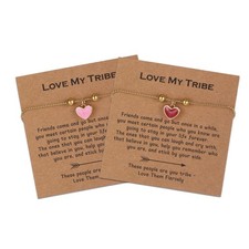 Best Friend Bracelets for 2, BFF Matching Heart Friendship Bracelets Best Friend