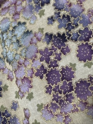 Hoffman Cottage Garden collection Cotton Fabric Metallic TWO fat eights purple