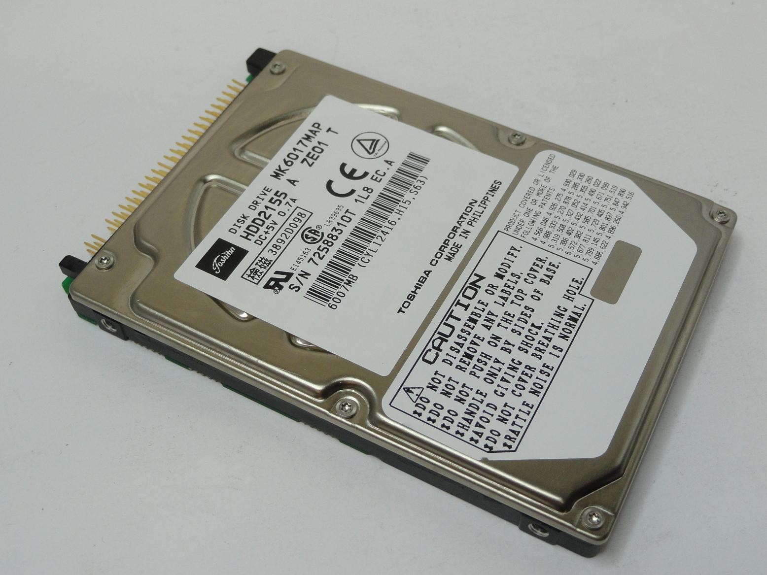 Toshiba 6GB IDE 4200rpm 2.5in HDD ( HDD2155 MK6017MAP ) USED