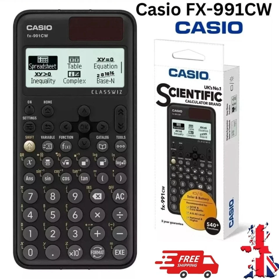 Casio ✅ FX-991CW Advanced Scientific Calculator A/AS Level Maths 540+ Funcs