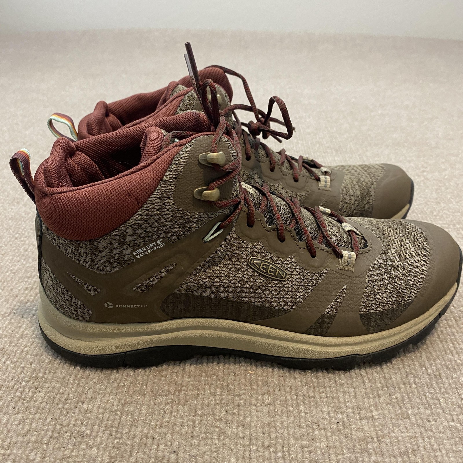KEEN Boots Womens Size 8.5 Brown Waterproof Ankle Hiking Combat Boots Trail
