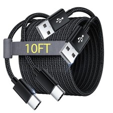 2Pack 10FT USB C Cable Fast Charger for Amazon Fire HD 10 9th - 11th Black