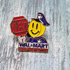 Walmart Employee Associate Pin - Smiley Alert Loss Prevention Police Stop