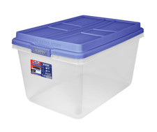 Hefty HI-RISE 72 Quart Large Latching Storage Bin, Clear Plastic Storage Contain