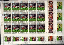 SD 25X LIBERIA 1978 - CTO - FÚTBOL - ARGENTINA - HOJAS PLEGADAS